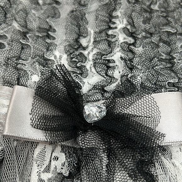 Nanette Baby Infant Girl's White with Gray Tulle Overlay Party Dress 12 Months - Picture 12 of 15